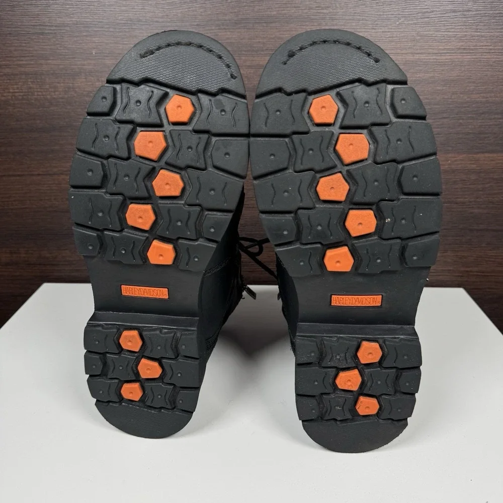 Harley Davidson 9.5 Stealth Motorcycle Boots Lace Black Leather Riding 91642 Men